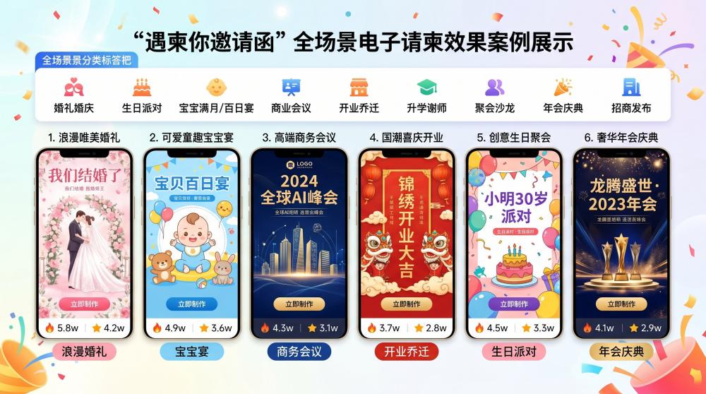 实测5款乔迁宴电子邀请函，经典样式使用感受+干货攻略，小白也能快速上手